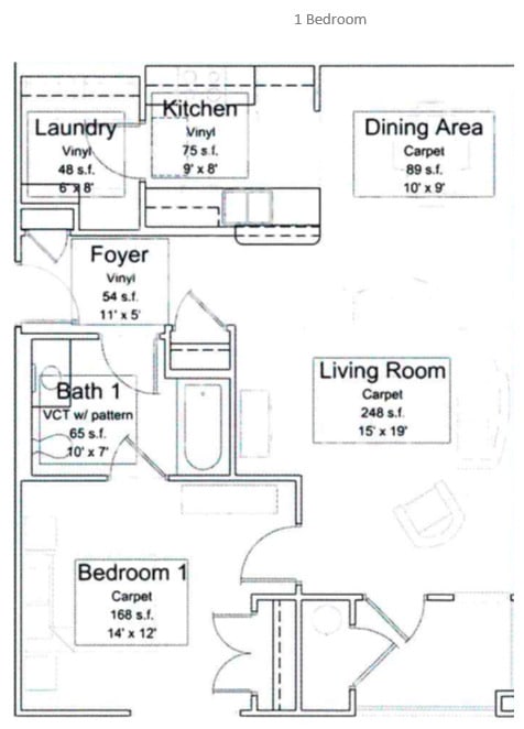 1 Bedroom Floorplan