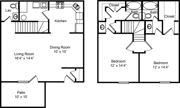 Floor Plans of Smoky Crossing Apartment Homes in Seymour, TN