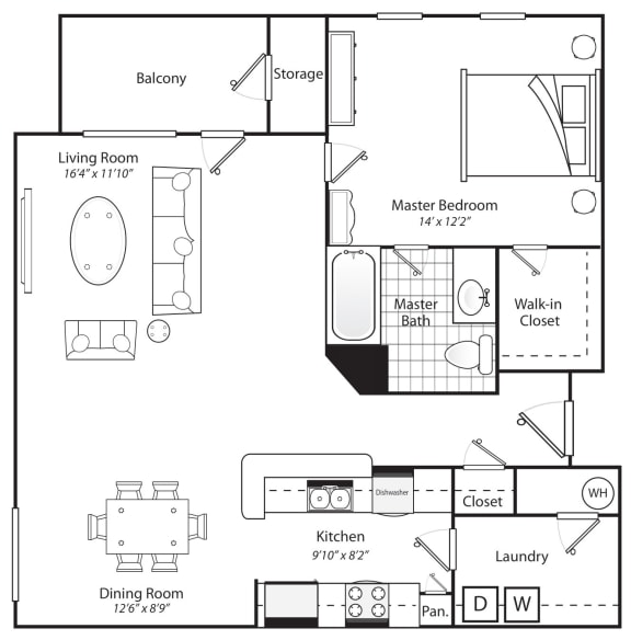 Floor Plans of Spring Harbor Apartments in Mt Dora, FL