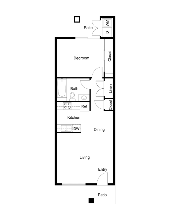1 bedroom 1 bathroom floorplan