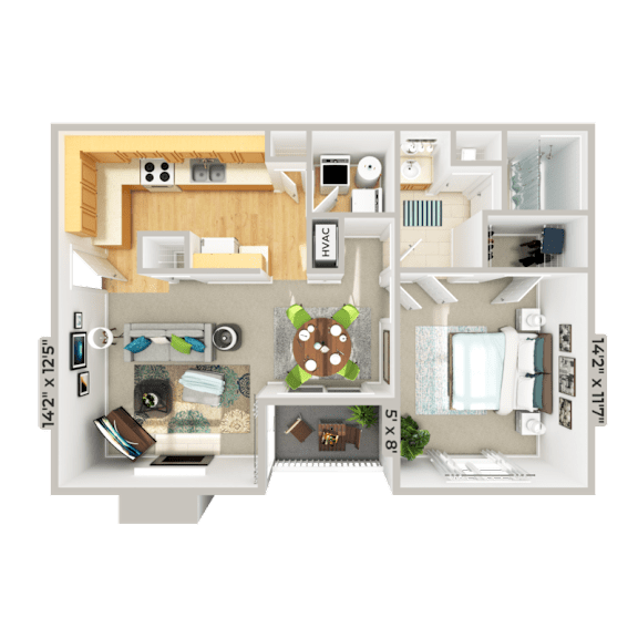 1 bed 1 bath at Fox Hollow Apartment Homes, High Point, NC, 27265