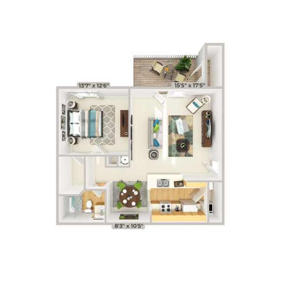 1 bedroom 1 bathroom floorplan