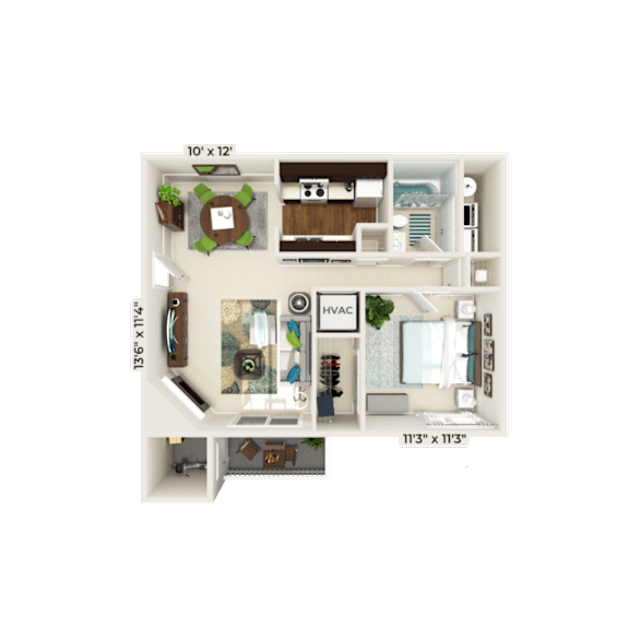 A1 One bedroom floorplan