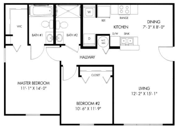 2x2 926 sqft - B2 Style B