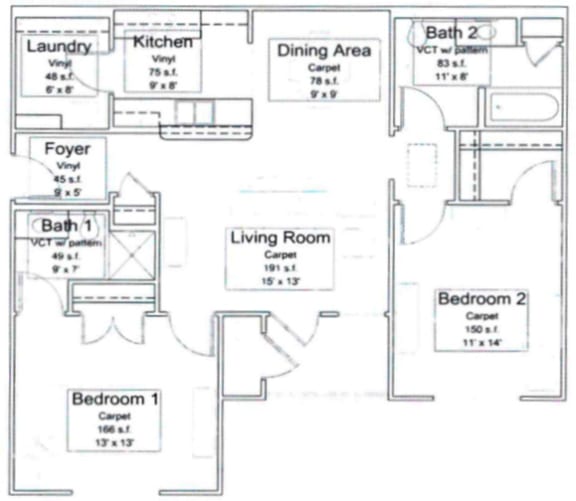 2 Bedroom Floorplan