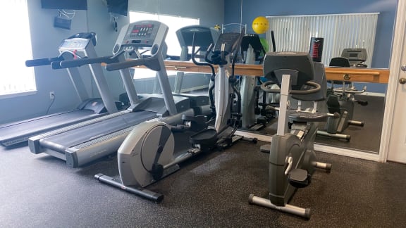 Fitness center cardio equipment