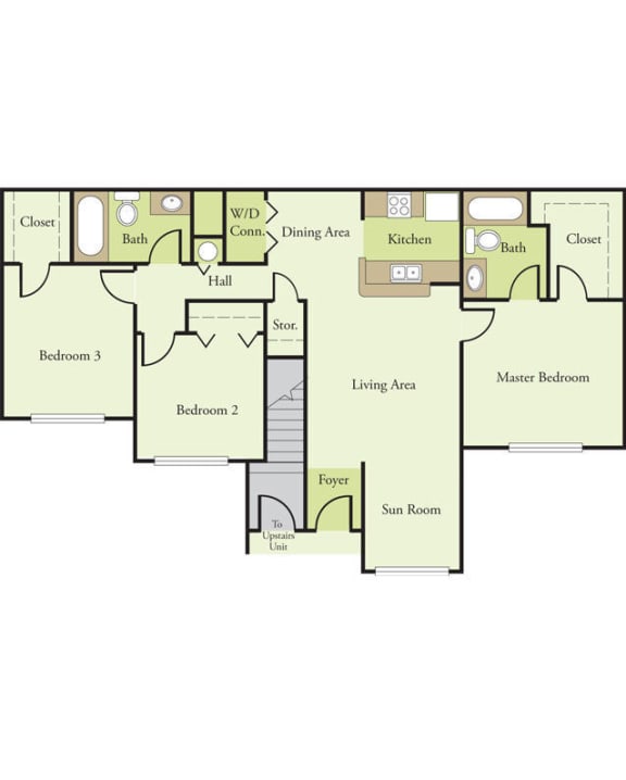 3 Bedroom 2 Bathroom Floor Plan