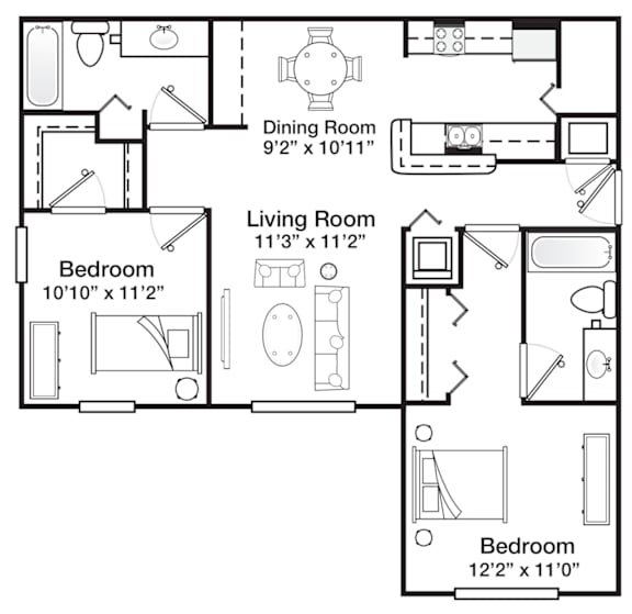 Two Bed Two Bath
