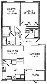 2 Bedroom 2 Bathroom Floor Plan