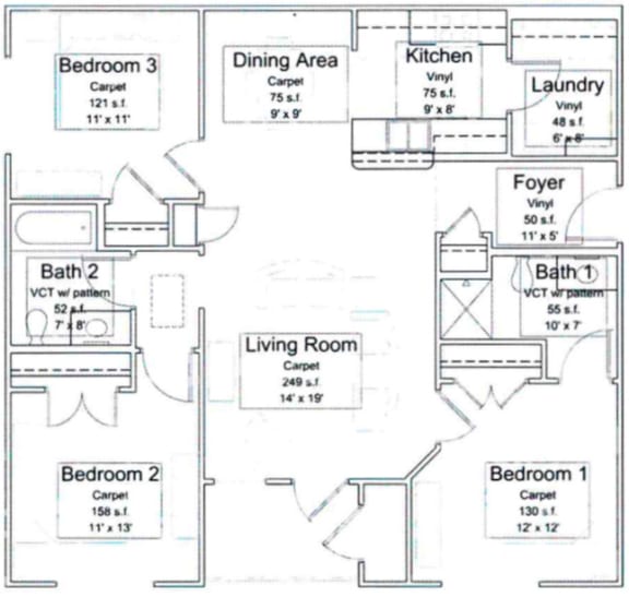 3 Bedroom Floorplan