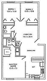 3x2 1139 sqft