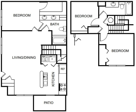 Three Bedroom Two Bathroom Floor Plan 1289