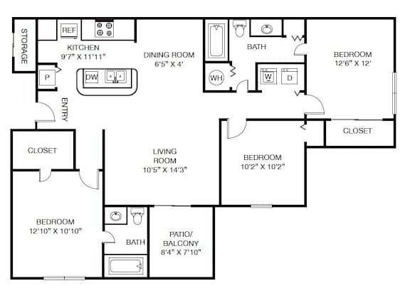 3x2 1319 sqft - The Ballantyne C1