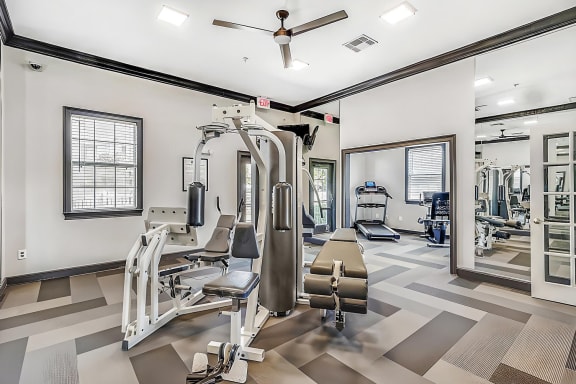 Fitness center with strength and cardio machines.