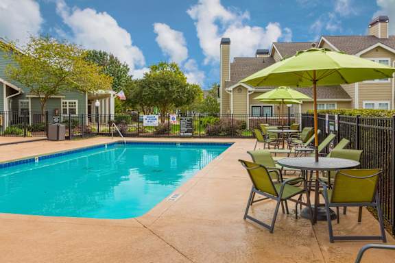 Pool With Sundecks at Central on the Green Apartment Homes, North Carolina
