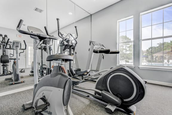 Fitness center cardio equipment