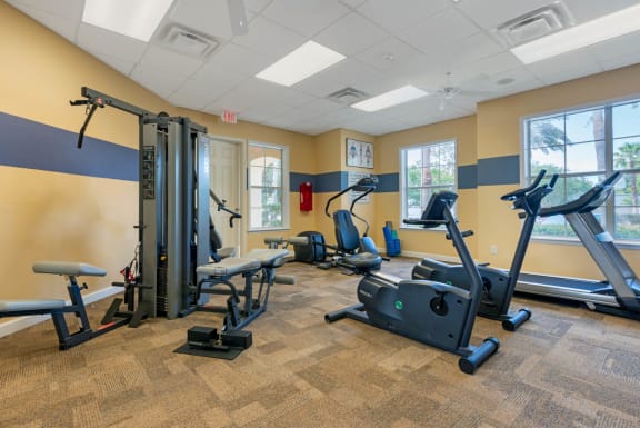 Fitness center cardio equipment