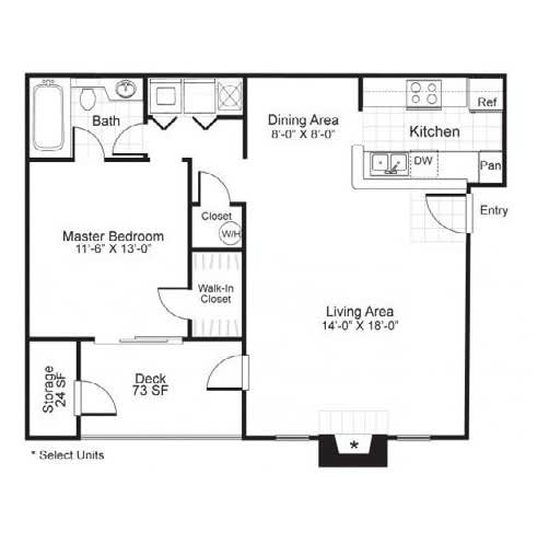 1 bed 1 bath C at Paces Pointe Apartment Homes, Matthews, North Carolina