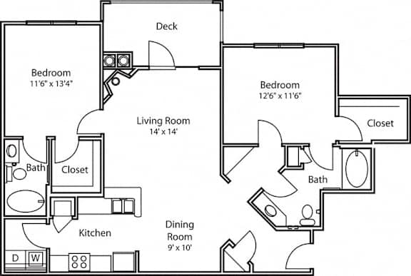 A black and white image of a floor plan for a house.
