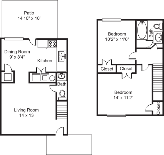 Floor Plans of Forest Ridge Apartments.