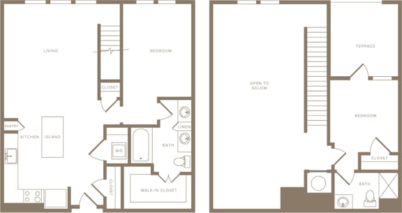 Two Bedroom Two Bathroom Floorplan 1057