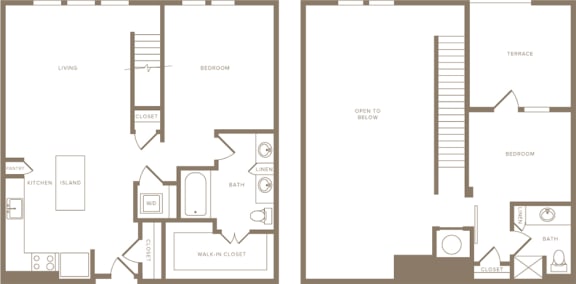 Two Bedroom Two Bathroom Floorplan 1115