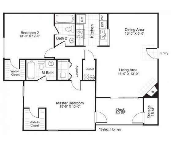 2 bed 2 bath B at Paces Pointe Apartment Homes, North Carolina, 28105