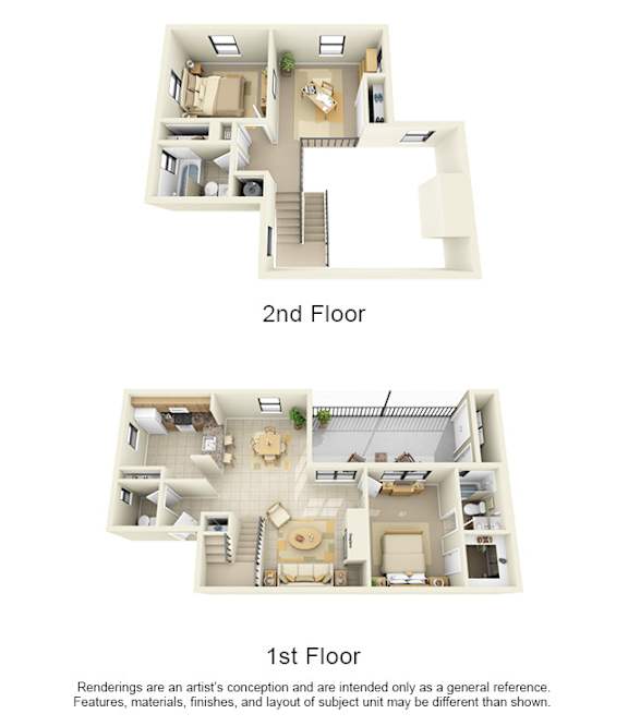 A diagram shows the layout of a two-story apartment.