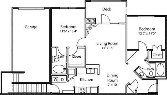 A black and white image of a house floor plan.