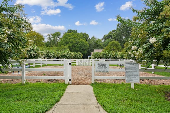 dog park with a white fence