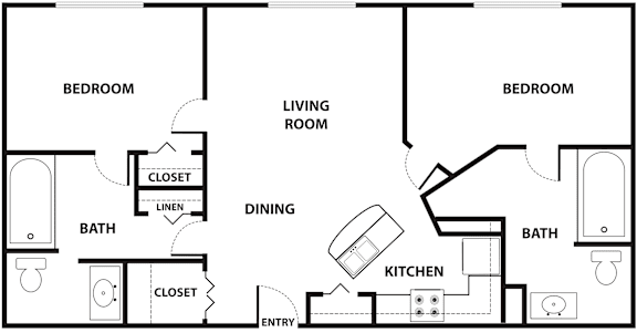 A black and white image of a floor plan for a home.