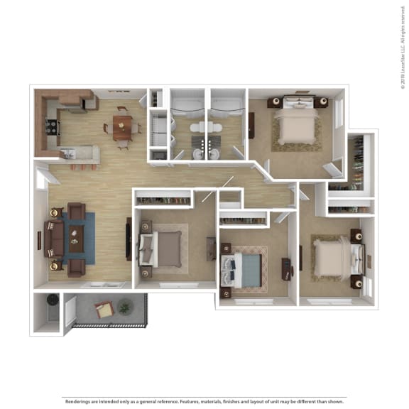 4 Bedroom 2 Bathroom Floor Plan