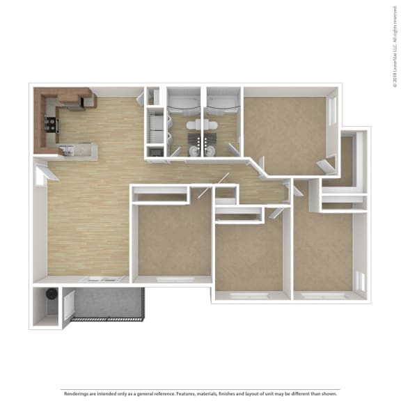 4 Bedroom 2 Bathroom Floor Plan