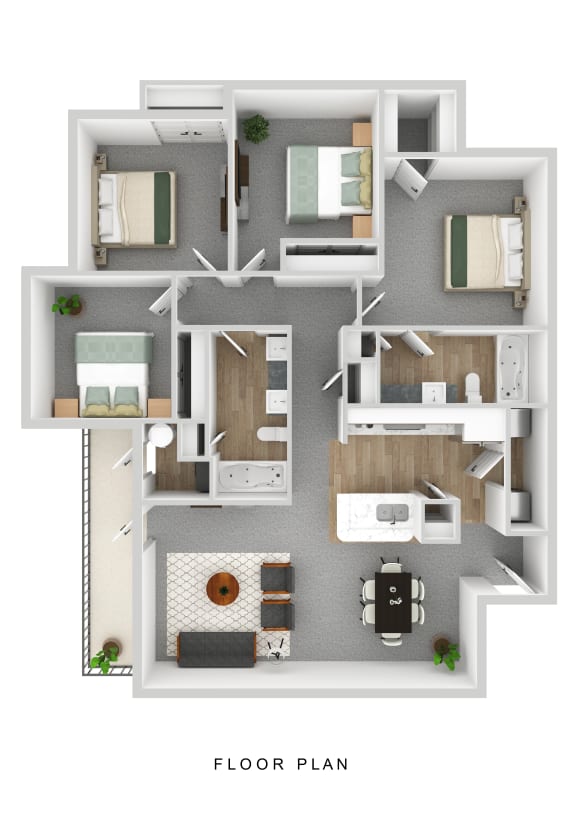 Four bedroom floorplan