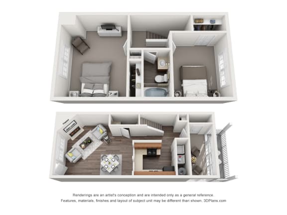 2 bedroom 1 bathroom floorplan