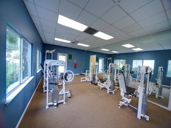Fitness Center with Exercise Equipment at Leigh Meadows Apartments, Florida