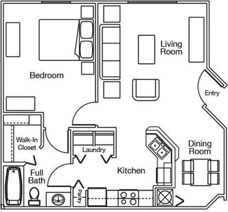 A1 - One Bedroom Floor Plan