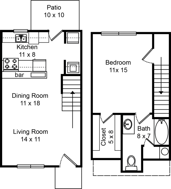 1 bedroom 1 bathroom floorplan