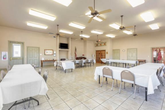Activity center with tables and chairs