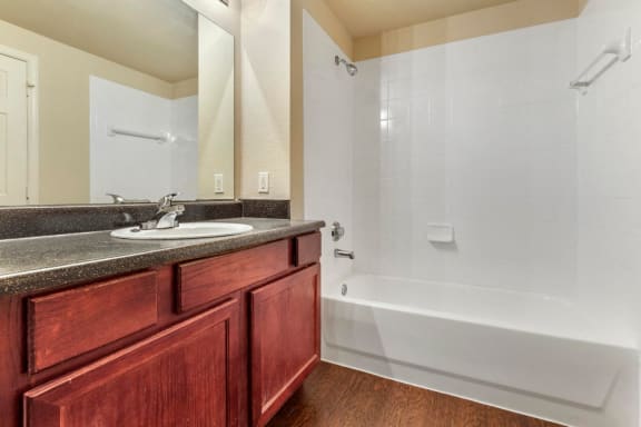 Bathroom with garden style tub