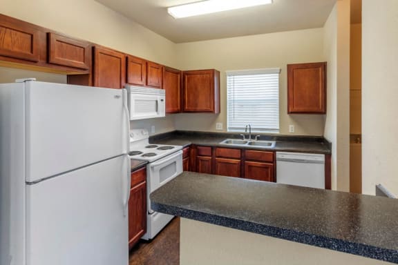 Fully equipped kitchen with double basin sink