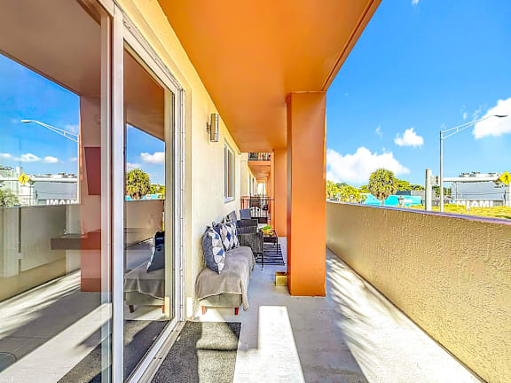 patio with chairs