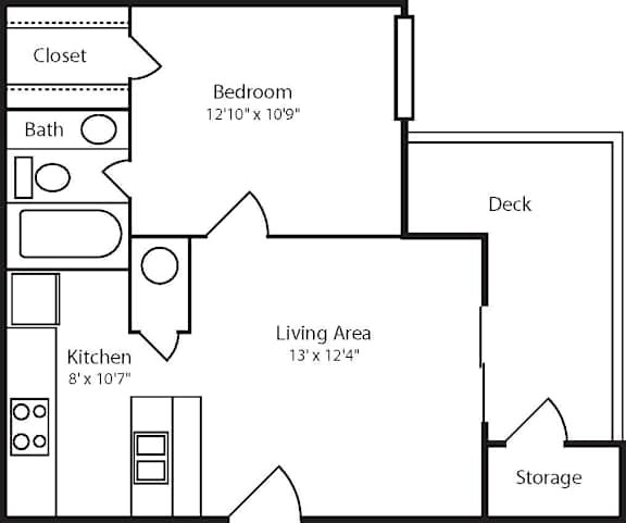 1 bedroom 1 bathroom floorplan