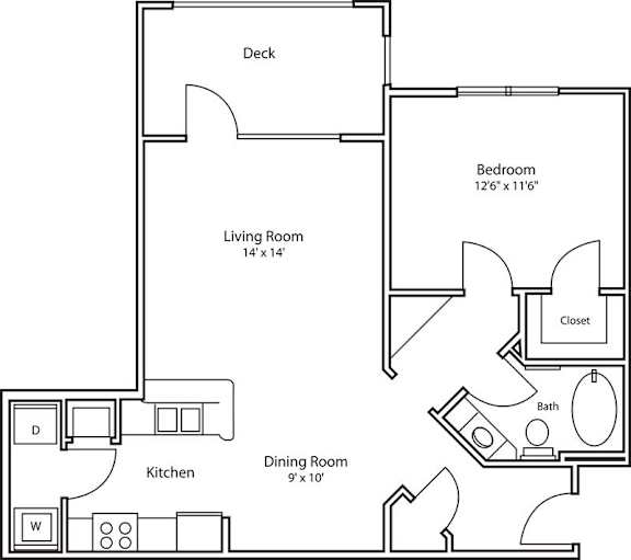 A black and white image of a floor plan for a house.