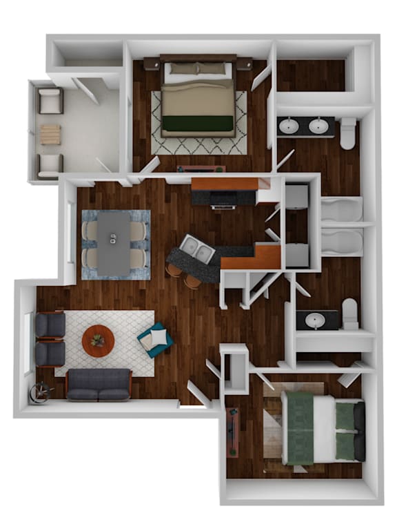 Floor plan 2 bed 2 bath