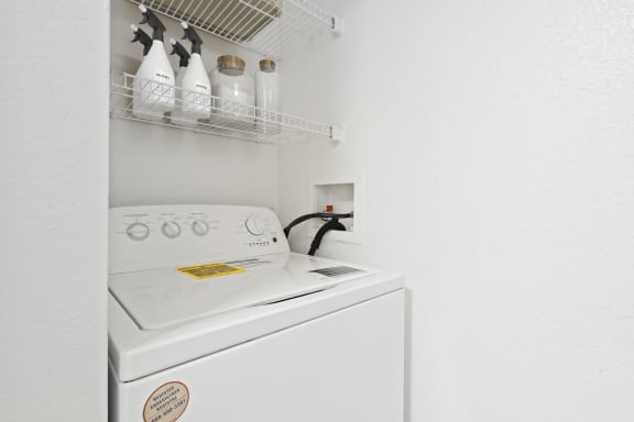 a washer and dryer in a laundry room