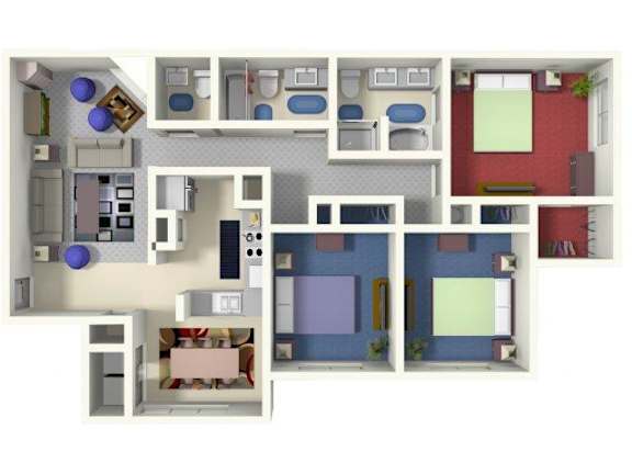 Cameron C1 floor plan 3 bed 2.5 bath