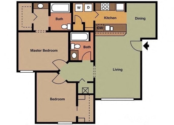 2 Bedroom Floor Plan