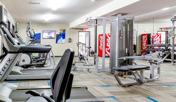 Fitness Center With Updated Equipment at The Parke at Trinity Apartment Homes, Raleigh, 27607