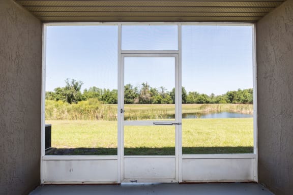 enclosed patio over looking lake